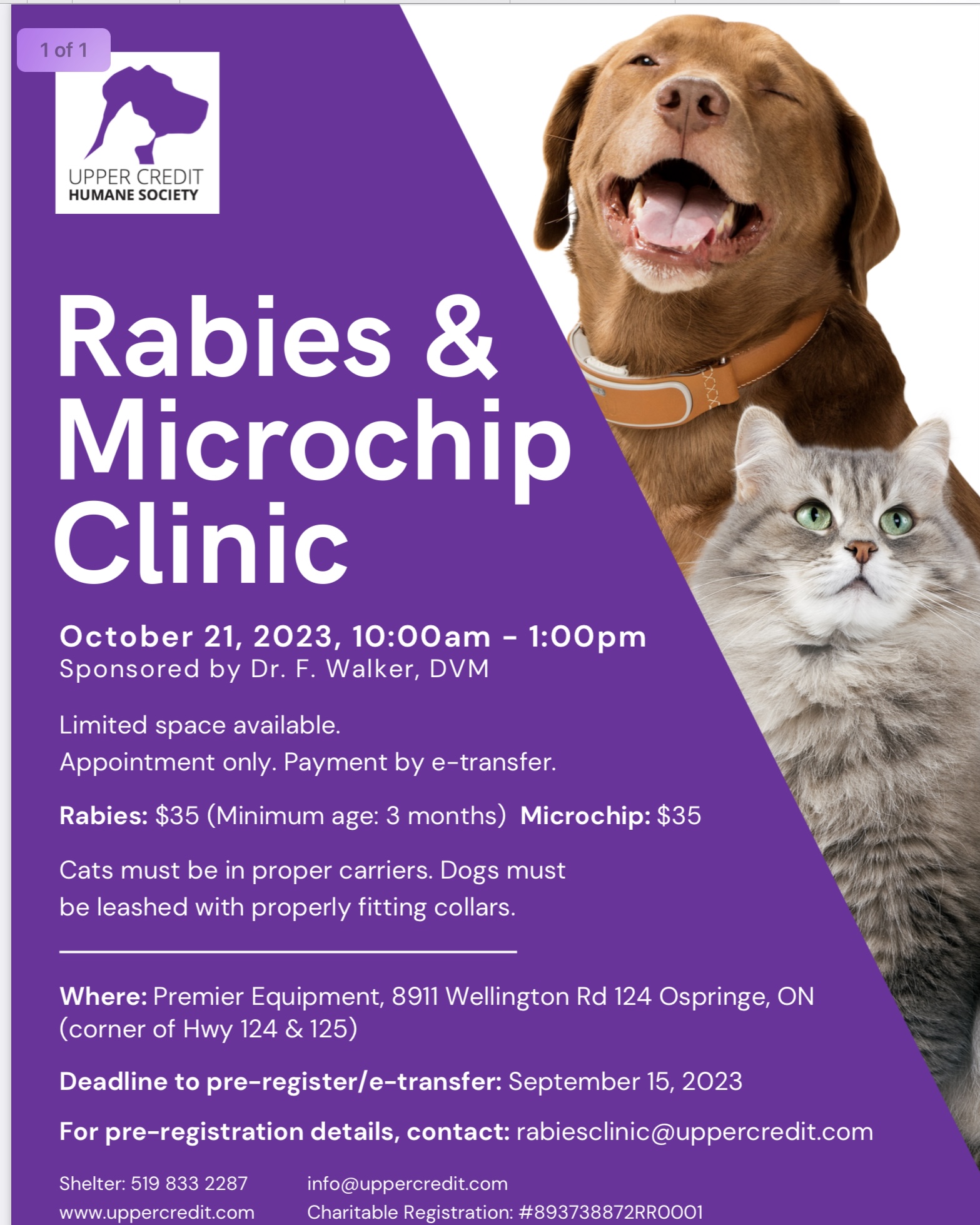 Rabies Vaccine Clinics Ontario Association Of Veterinary Technicians   WDG 10 21 2023 