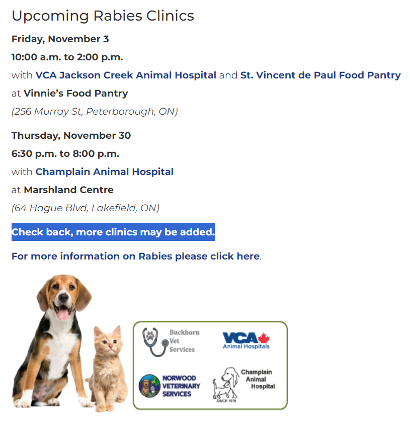 Rabies Vaccine Clinics Ontario Association Of Veterinary Technicians   PTC November 2023 